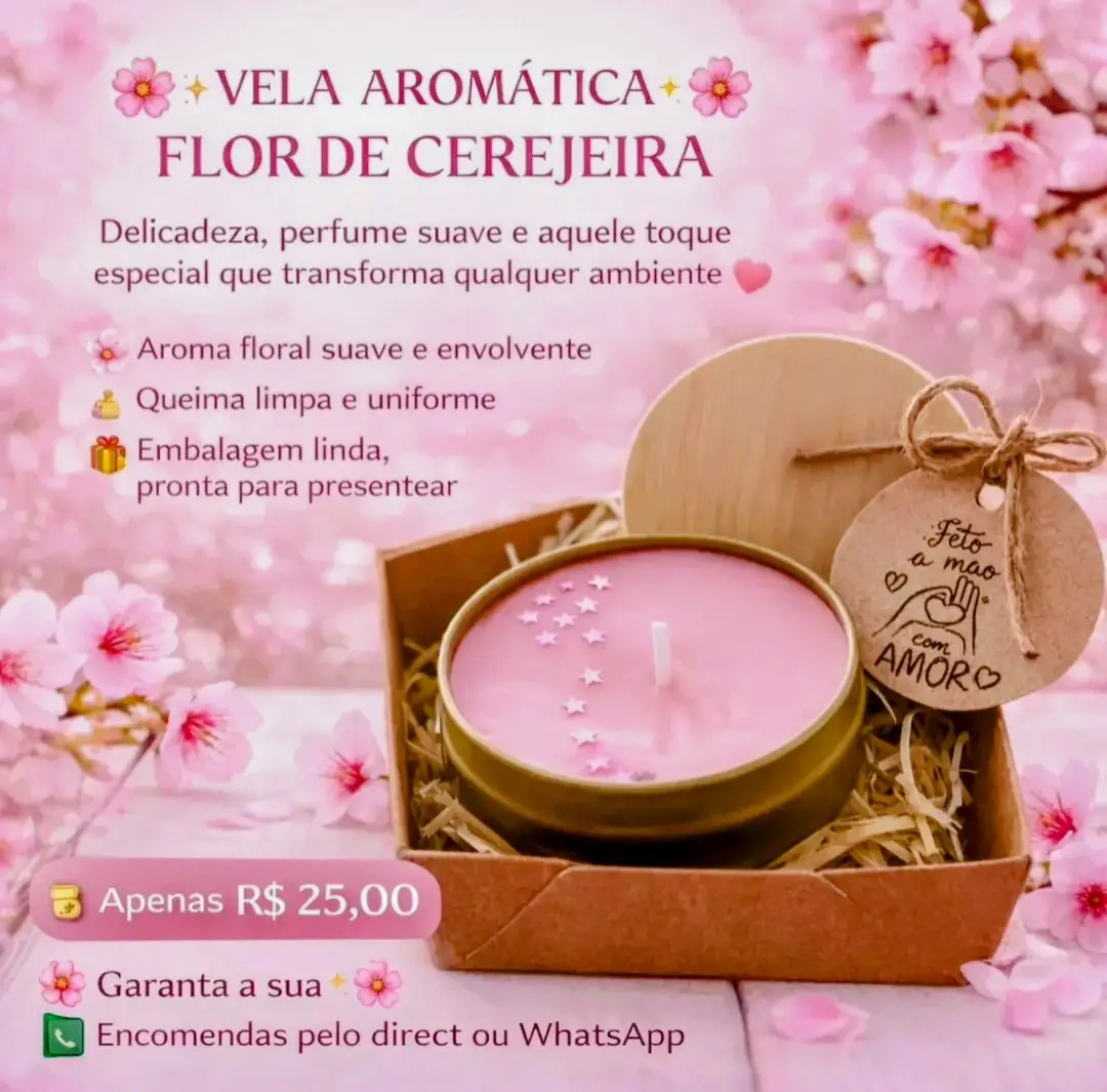 Vela pote rosé - Flor de cerejeira